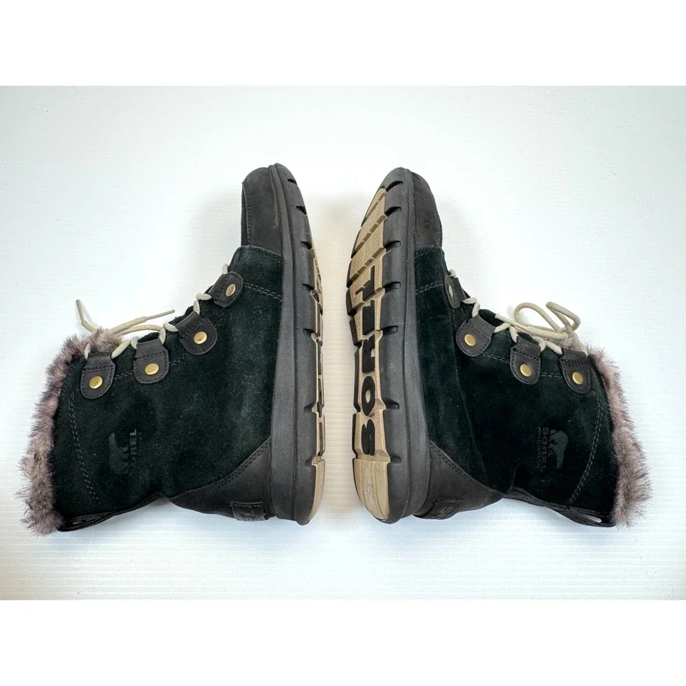 Sorel Explorer Joan Waterproof Winter Boots Women 10 Suede‎ Lace-up